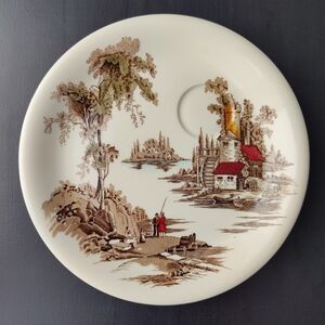 Vintage | Johnson Bros 🇬🇧 | Snack Plate 10 in | The Old Mill pattern 4 colors